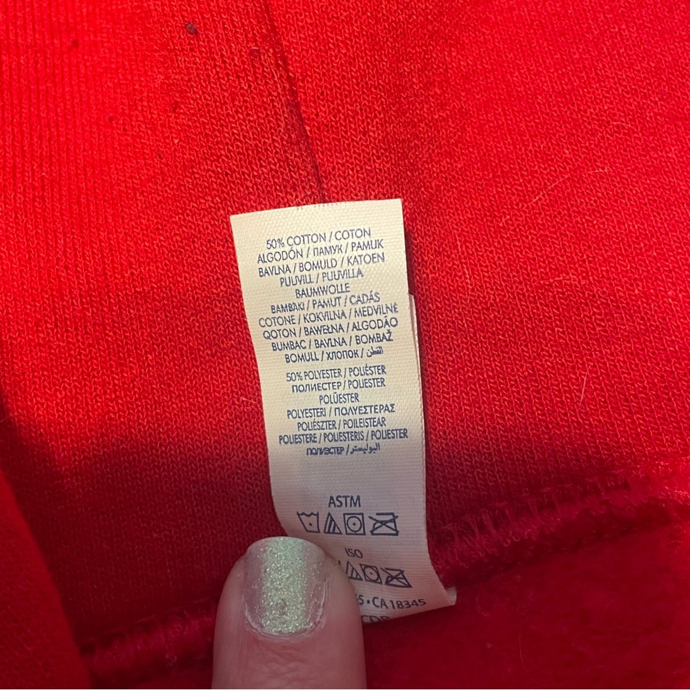 GXVE Beauty by Gwen Stefani Red and White Oversized Hoodie Sz S - Picture 6 of 9